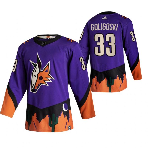 Herren Arizona Coyotes Eishockey Trikot Alex Goligoski #33 2021 Reverse Retro Authentic Violett